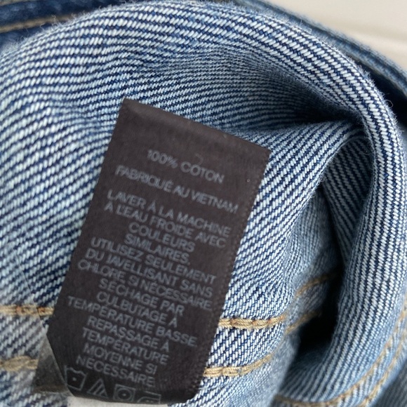 Express Denim Blue Jean Jacket With Copper/Silver Adornments Size M - Picture 8 of 9